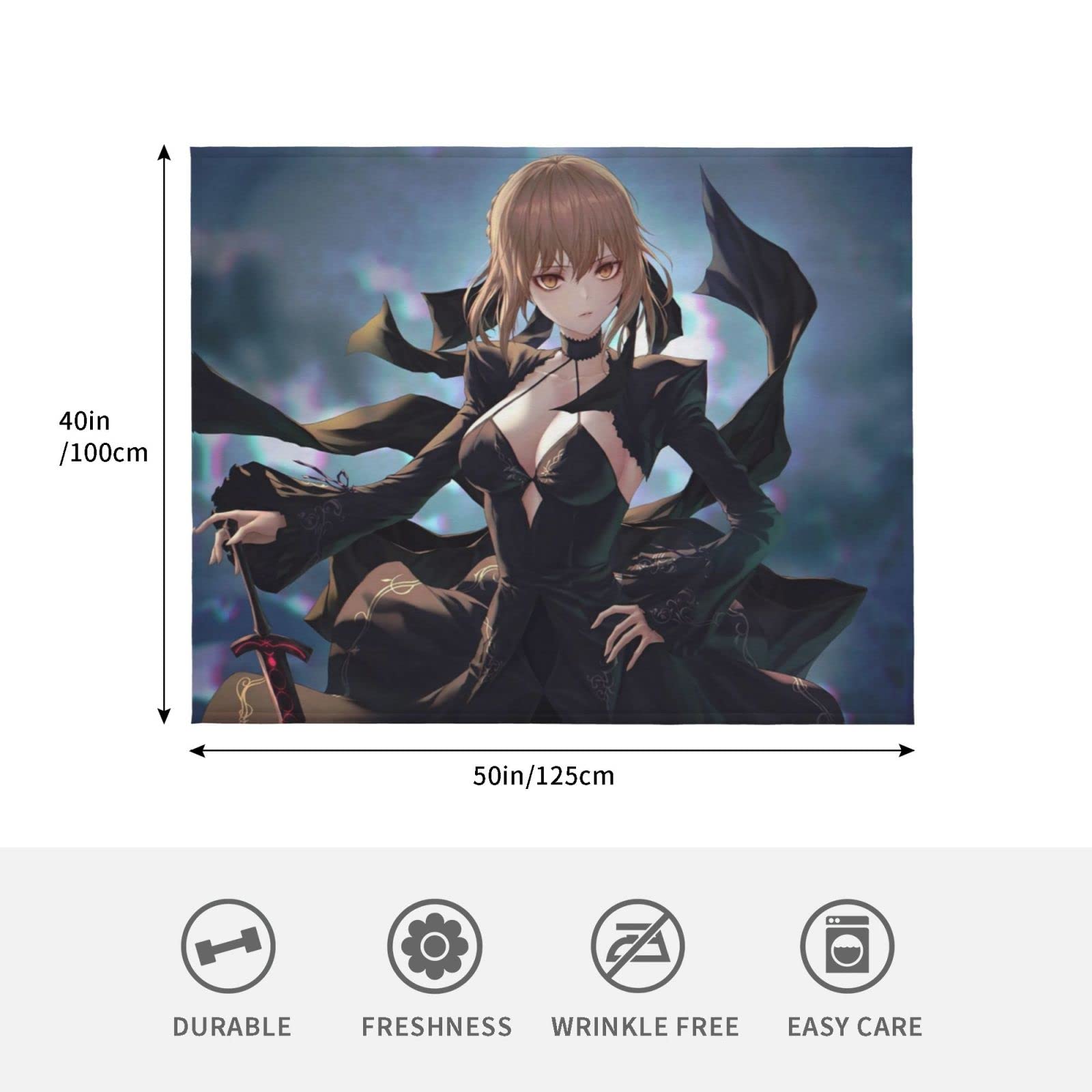 Amazon.co.jp: 掛け毛布 Fate フェイト 黒セイバー アニメ 肩掛け